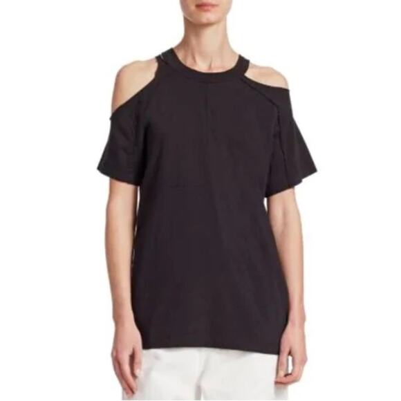 TRE by Natalie Ratabesi Black Cold Shoulder Tee - Picture 1 of 8